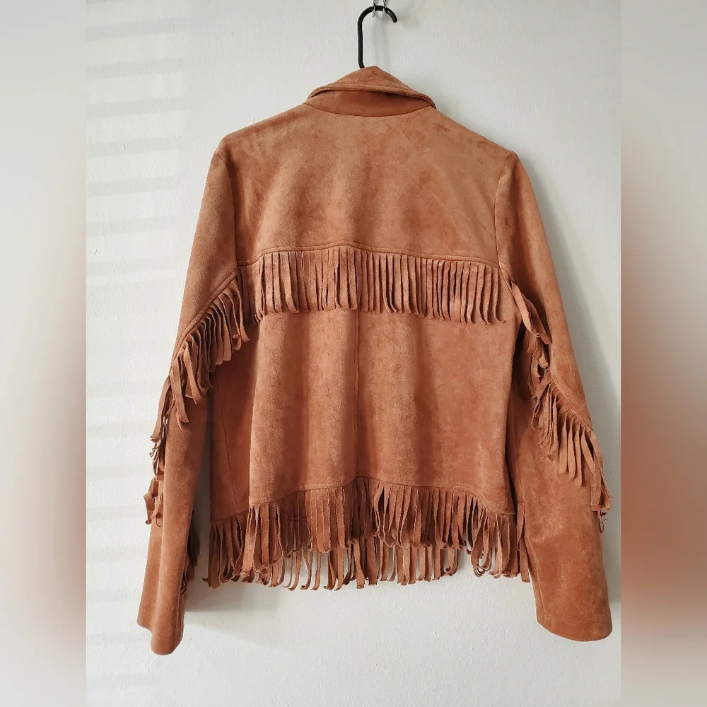 Faux Suede Fringe Jacket